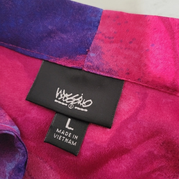 Mossimo Purple Pink Tie Neck Button Blouse Tank Large - Picture 10 of 10